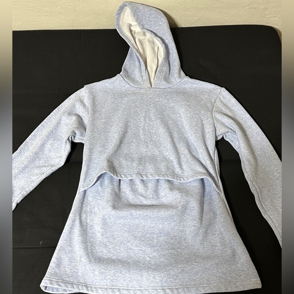 Women’s Nom Maternity Nursing Hoodie, Blue, Size Medium